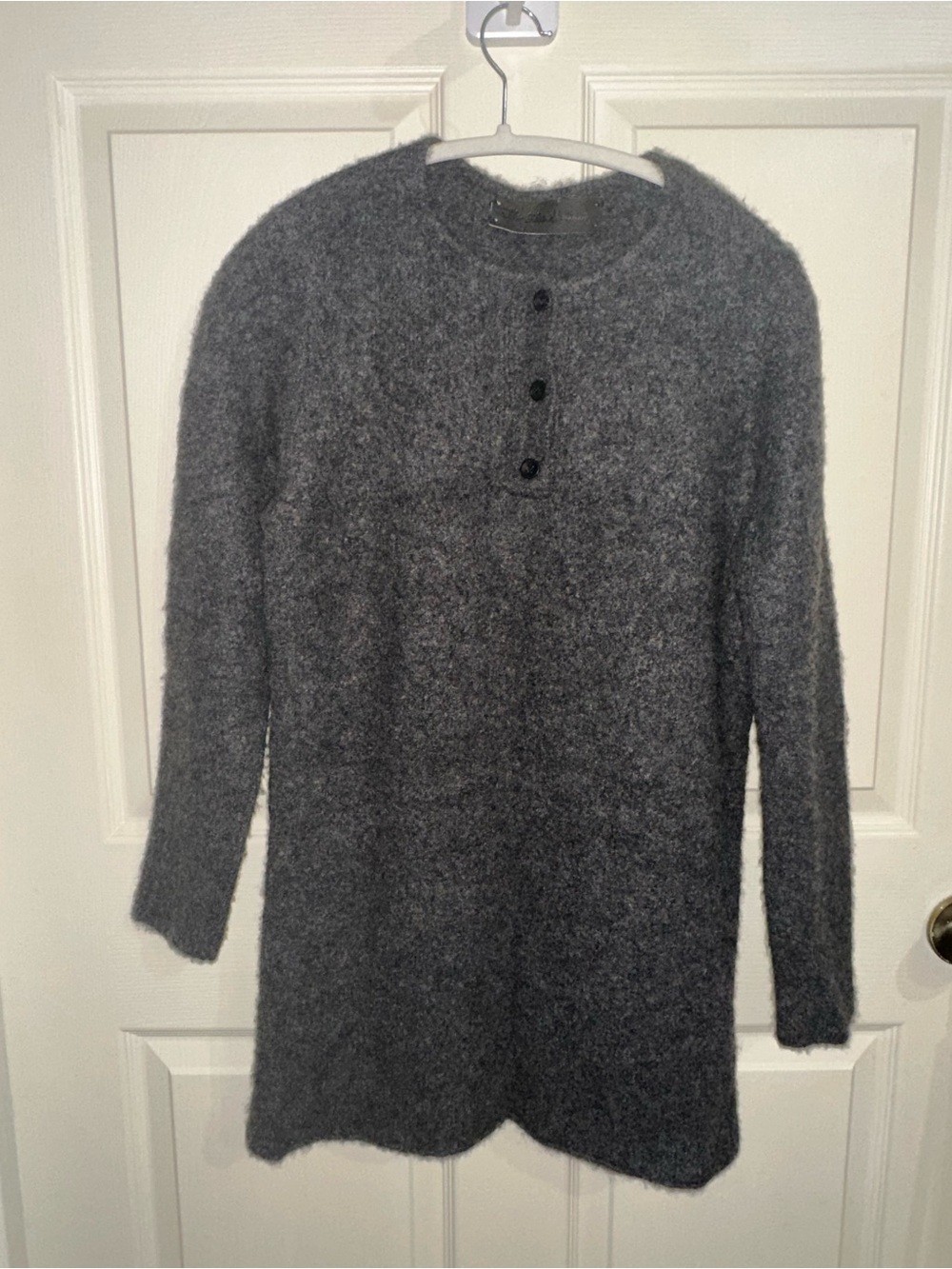 The Elder statesman Women's Long-Sleeve Gray Cashmere Silk Dress M